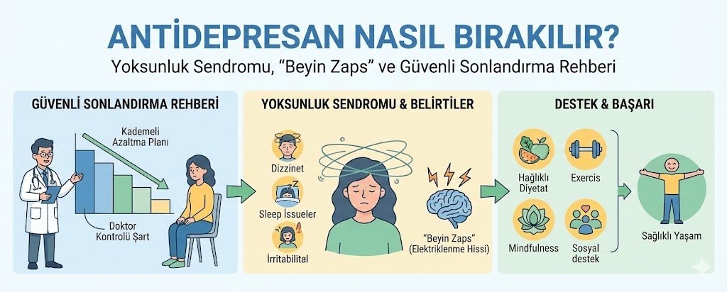 Antidepresan Nasıl Bırakılır? Yoksunluk Sendromu, "Beyin Zaps" ve Güvenli Sonlandırma Rehberi