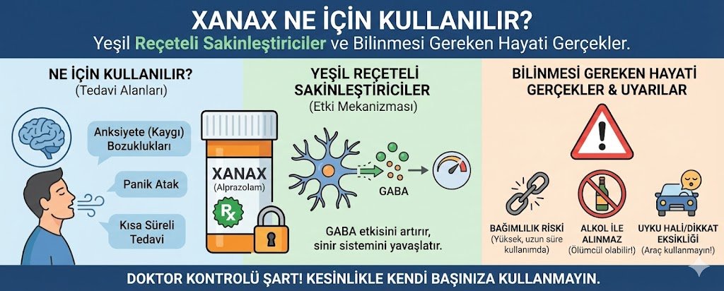 Xanax Ne İçin Kullanılır? Yeşil Reçeteli Sakinleştiriciler ve Bilinmesi Gereken Hayati Gerçekler